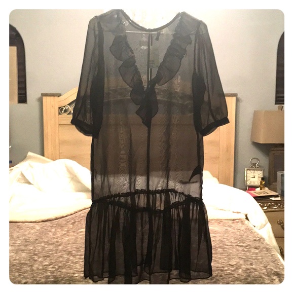 H&m black see through dress Clearance